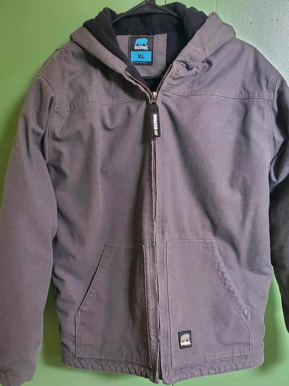 Berne Kids' Hooded Performance Jacket in Charcoal